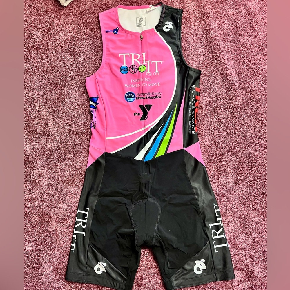 Pink and Black Triathlon Suit